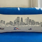 35" White Minneapolis Daylight Skyline Lumbar Decorative Pillow