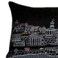 14" X 35" Black Gray and White Hometown Pride Wool Lumbar Throw Pillow
