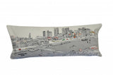 14" X 35" Cream Nashville Daylight Skyline Lumbar Decorative Pillow