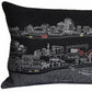 14" X 35" Black Gray and White Hometown Pride Wool Lumbar Throw Pillow
