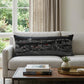 14" X 35" Dark Gray And White New Orleans Nighttime Skyline Lumbar Decorative Pillow