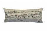 14" X 35" Cream New Orleans Daylight Skyline Lumbar Decorative Pillow
