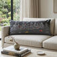 14" X 35" Dark Gray And White NYC Nighttime Skyline Lumbar Decorative Pillow