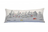 14" X 35" Cream NYC Daylight Skyline Lumbar Decorative Pillow
