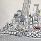 14" X 35" Cream NYC Daylight Skyline Lumbar Decorative Pillow