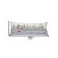14" X 35" Cream NYC Daylight Skyline Lumbar Decorative Pillow