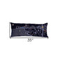 14" X 35" Dark Gray And White Ocean City Nighttime Skyline Lumbar Decorative Pillow