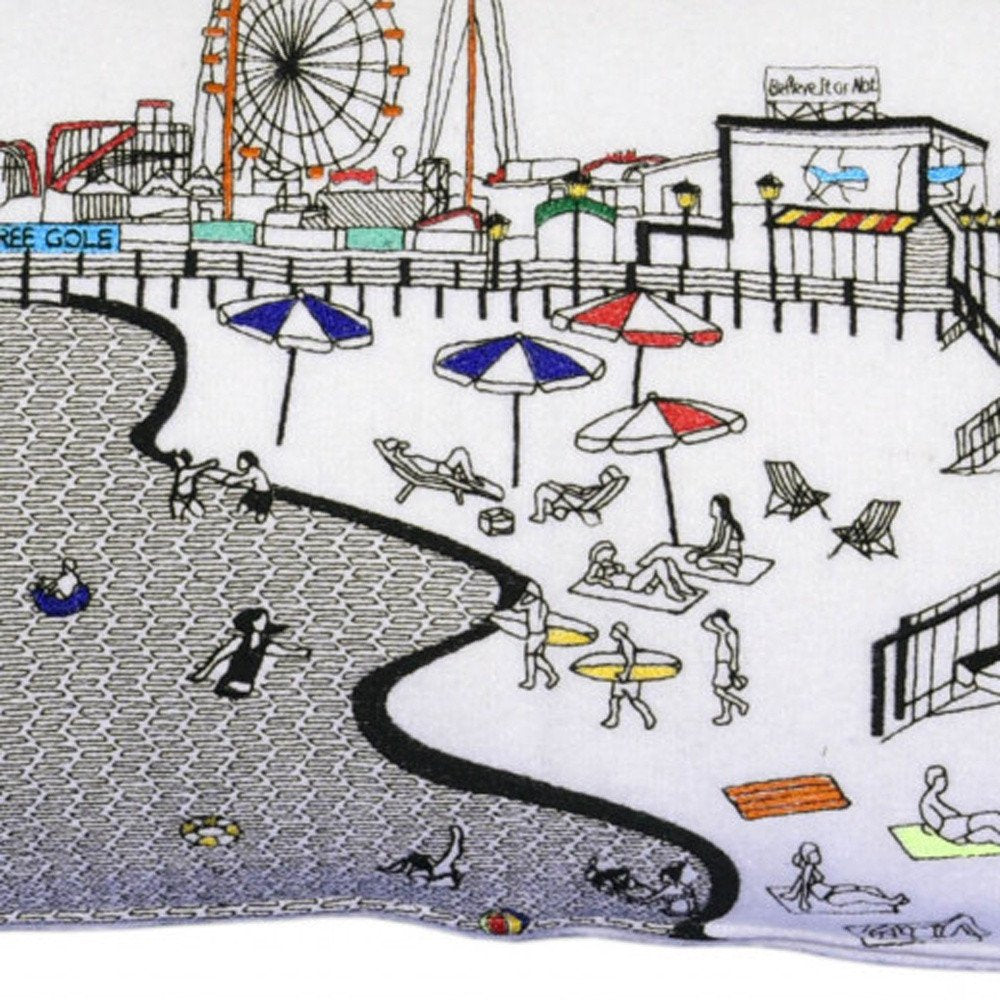 14" X 35" Cream Hometown Pride Wool Lumbar Throw Pillow