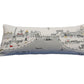14" X 35" Cream Paris Daylight Skyline Lumbar Decorative Pillow