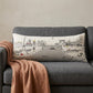 14" X 35" Cream Paris Daylight Skyline Lumbar Decorative Pillow