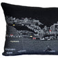 14" X 35" Black Gray and White Hometown Pride Wool Lumbar Throw Pillow