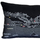 14" X 35" Dark Gray And White Philadelphia Nighttime Skyline Lumbar Decorative Pillow