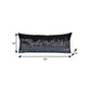 14" X 35" Dark Gray And White Philadelphia Nighttime Skyline Lumbar Decorative Pillow