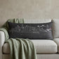 14" X 35" Dark Gray And White Portland Nighttime Skyline Lumbar Decorative Pillow