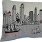 14" X 35" Cream San Diego Daylight Skyline Lumbar Decorative Pillow