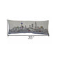 14" X 35" Cream Shanghai Daylight Skyline Lumbar Decorative Pillow