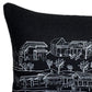 14" X 35" Dark Gray And White St Michael's Nighttime Skyline Lumbar Decorative Pillow