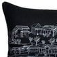 14" X 35" Black Gray and White Hometown Pride Wool Lumbar Throw Pillow