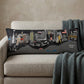 14" X 35" Dark Gray And White Tulsa Nighttime Skyline Lumbar Decorative Pillow