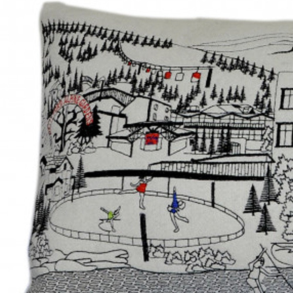 14" X 35" Cream Hometown Pride Wool Lumbar Throw Pillow