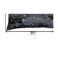 14" X 35" Dark Gray And White Venice Nighttime Skyline Lumbar Decorative Pillow
