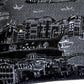 14" X 35" Dark Gray And White Venice Nighttime Skyline Lumbar Decorative Pillow