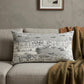 14" X 35" Cream Venice Daylight Skyline Lumbar Decorative Pillow