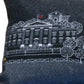 14" X 35" Dark Gray And White Washington DC Nighttime Skyline Lumbar Decorative Pillow
