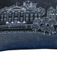14" X 35" Dark Gray And White Washington DC Nighttime Skyline Lumbar Decorative Pillow