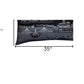 14" X 35" Dark Gray And White Wichita Nighttime Skyline Lumbar Decorative Pillow