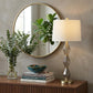 30" Brushed Gold Geo Glass Table Lamp With Shade