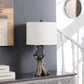 25" Black Blear in a Tree  Table Lamp With Beige Shade