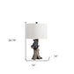 25" Black Blear in a Tree  Table Lamp With Beige Shade