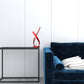 17" Red Modern Abstract Ribbons Table Lamp