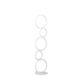 39" White Metal Five Circle Geometric Sculpture LED Table Lamp