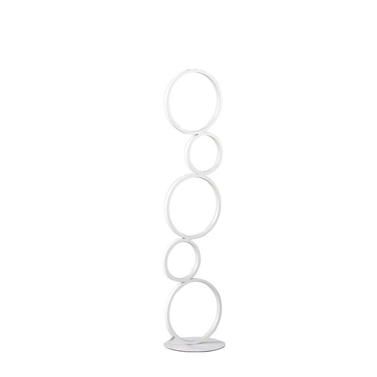 39" White Metal Five Circle Geometric Sculpture LED Table Lamp