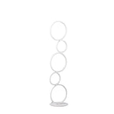 39" White Metal Five Circle Geometric Sculpture LED Table Lamp
