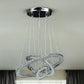 Silver Metal and Crystals LED Dimmable Chandelier