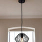 Black Metal Cage Modern Industrial Single Bulb Hanging Pendent Light