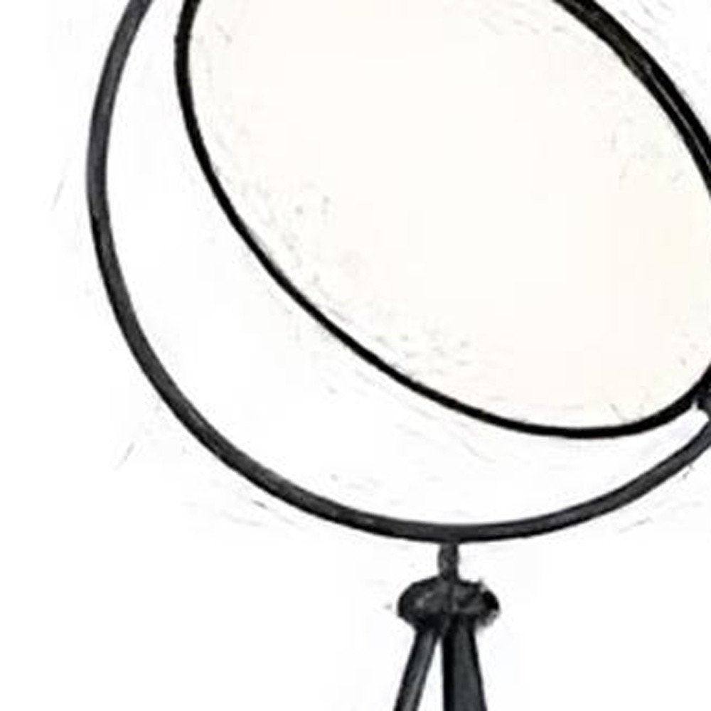 60" Black LED Tripod Floor Lamp With Black Metal Novelty Shade