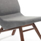 22" Gray And Brown Upholstered Lounge Chair With Ottoman