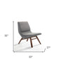 22" Gray And Brown Upholstered Lounge Chair With Ottoman