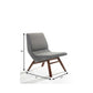 22" Gray And Brown Upholstered Lounge Chair With Ottoman
