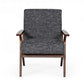 24" Gray And Brown Upholstered Arm Chair