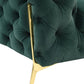 50" Green And Gold Velvet Tufted Club Chair