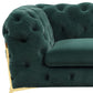 50" Green And Gold Velvet Tufted Club Chair