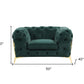 50" Green And Gold Velvet Tufted Club Chair
