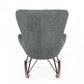 30" Gray and Brown Faux Fur Metal And Solid Wood Rocking Chair