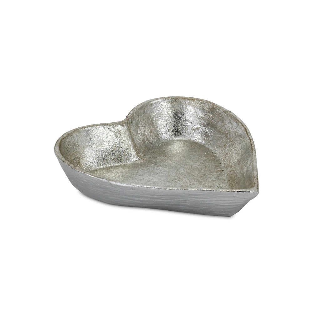 7" Silver Heart Cast Iron Handmade Vanity Tray