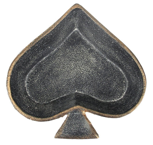 6" Black Ace Of Spades Cast Iron Handmade Vanity Tray